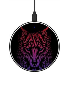 اشتري Wolf Printed Ultra Slim Fast Wireless Charger With USB Cable Multicolour في السعودية