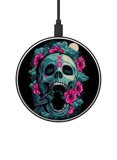 Buy Skull Printed Ultra Slim Fast Wireless Charger With USB Cable Multicolour in Saudi Arabia