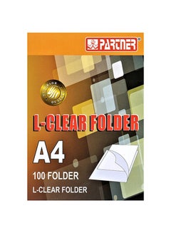 اشتري 100-Piece  L Clear Folder Box شفاف في الامارات