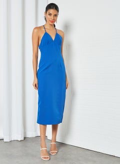 Buy Strappy Midi Dress Blue in UAE
