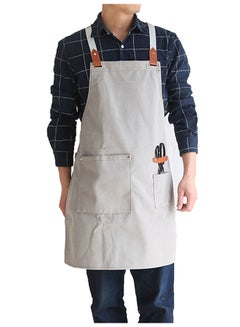 Buy Apron With Adjustment Strap And Two Pockets Grey 64x76cm in Egypt