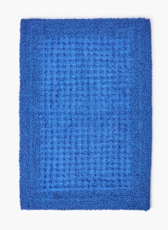 Buy Bath Mat - 100% Cotton 1720 GSM - Home Essential Bathroom Mat Reversible Blue 50 x 80cm in UAE