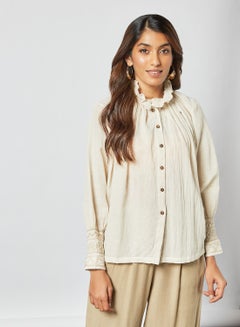 Buy High Neck Top Ivory in UAE