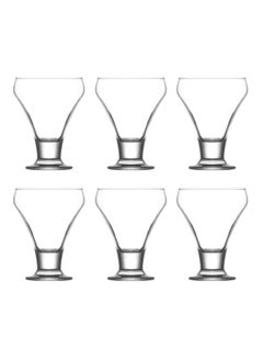 Buy 6-Piece Ice-Cream Glass Set Clear 305ml in Saudi Arabia