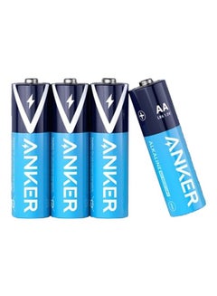 Buy AA Alkaline Batteries - 4 Pieces Blue/Black in UAE