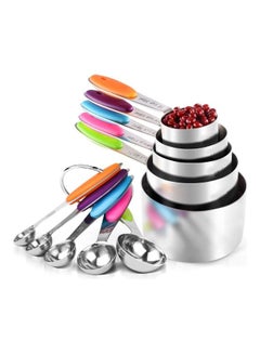 Buy 10-Piece Measuring Cups And Spoons Set Multicolour in Saudi Arabia