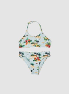 Buy Kids/Teen Hawaiian Print Bikini Mint in Saudi Arabia