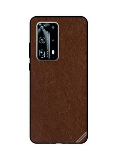 Buy Protective Case Cover For Huawei P40 Pro+ Dark Brown Leather Pattern in UAE