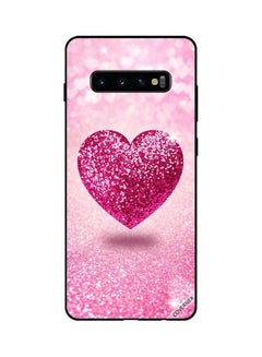 Buy Pink Glitter Heart Protective Case Cover For Samsung Galaxy S10 Plus Multicolour in Saudi Arabia