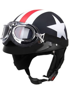 Buy Half Open Face Motorcycle Helmet With Goggles in Saudi Arabia