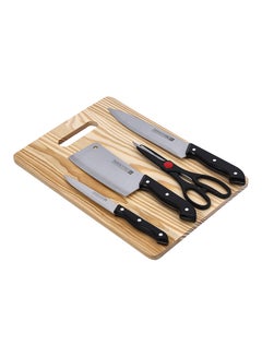 Buy 5-Piece Deluxe Cutting Set Black/Silver 35cm in UAE