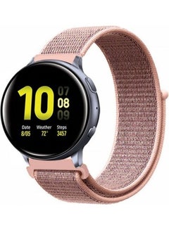 Buy Replacement Nylon Band For Samsung Galaxy Watch Active/Active 2 Pink Sand in Saudi Arabia