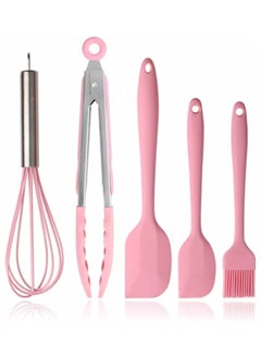 Buy 5-Piece Kitchen Utensil Set Pink/Silver in Saudi Arabia