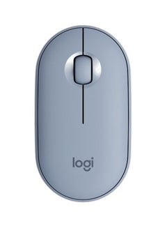 Buy M350 Pebble Wireless Mouse, Bluetooth or 2.4 GHz with USB Mini-Receiver, Silent, Slim, Quiet Click Blue in Saudi Arabia