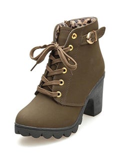 Buy Marten Zipper Ankle Boot Green in Saudi Arabia