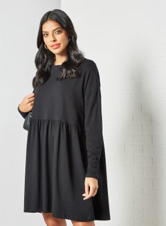 Buy Gather Detailed Dress Black in UAE