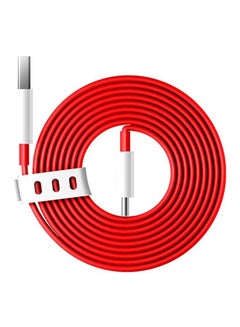 Buy Warp Charge Type-C Cable 1 meter Red/White in Saudi Arabia