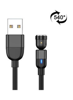 Buy USB 540 Degree Rotating Magnetic Data Sync Charging Cable Black in UAE