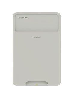 Buy Phone Back Stick Silicone Portable Card Holder for Mobile Phones - Light Grey in UAE