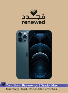 Buy Renewed - iPhone 12 Pro Max With Facetime 256GB Pacific Blue 5G - International Specs in UAE