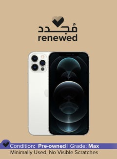 اشتري مجدد - هاتف آيفون 12 برو مع تطبيق فيس تايم بذاكرة داخلية 256 جيجابايت بلون فضي يدعم تقنية 5G - النسخة العالمية في السعودية