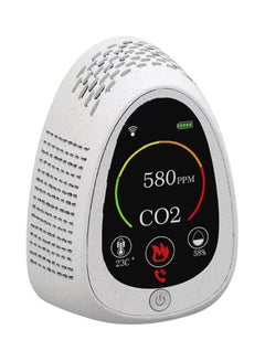 Buy Carbon Dioxide Detector with Smoke Alarm Indicator White in UAE