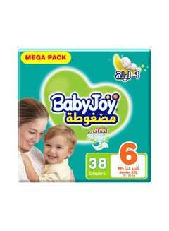 Buy Compressed Diamond Pad, Size 6 Junior XXL, 16 to 25 kg, Mega Pack, 38 Diapers in UAE