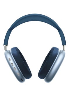 Buy P9 Bluetooth Wireless Headset Over-Ear Headphone With Mic Blue/Silver in UAE