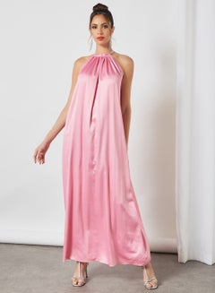 Buy Round Neck Dress Pink in Saudi Arabia