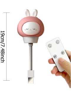 Buy LED USB Cute Cartoon Night Lamp with Remote Control Pink/White in Saudi Arabia