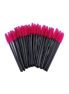 Buy 50-Piece Eyelash And Eyebrow Brush Set Black/Red in Saudi Arabia