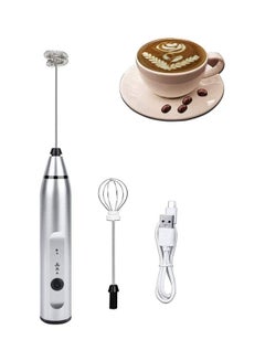 Buy Handheld Electric Foam Maker And Whisk Set Silver in Egypt