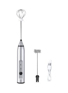 Buy Handheld Electric Foam Maker And Whisk Set Silver in Egypt