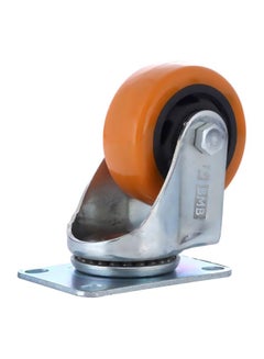 Buy Heavy Duty Double Ball Bearing Swivel Caster Wheel Silver/Orange 75mm in Saudi Arabia