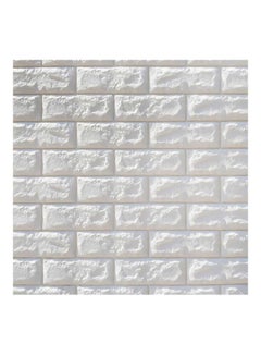 Buy 10-Piece PE Foam 3D Waterproof Brick Wall Stickers White 70x77x0.5cm in UAE