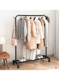 Buy Clothes and Shoe Rack With Tree Shaped Holding Hooks Black 110x43x158cm in UAE