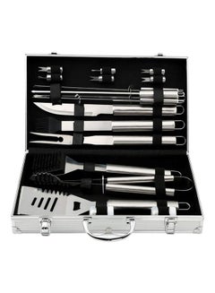 Buy 9-Piece BBQ Tool Set With Case Silver in UAE