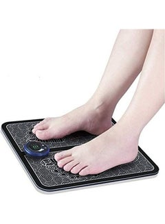 Buy Portable Electric Foot Massage Mat Black/White 32 x 32cm in UAE