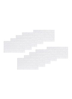 Buy 10-Piece Pe Foam 3D Waterproof Wall Covering Imitation Brick Stickers White 70x77x0.5cm in UAE