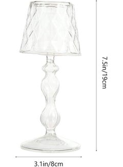 Buy Decorative Candle Holder Clear 7.5x3.1inch in Saudi Arabia