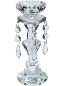 Buy Crystal Candle Holder Clear 18x7cm in Saudi Arabia