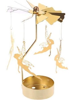 Buy Metal Spinning Candle Holder Gold One Size in Saudi Arabia