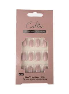 اشتري 24-Piece  False Nail Glossy Colier Pink Frosted في السعودية