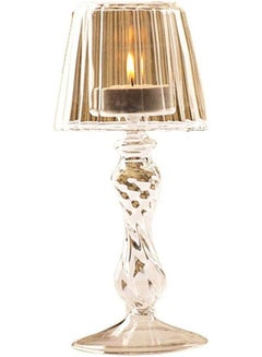 Buy Lamp Shaped Candle Holder Clear 19x8cm in UAE