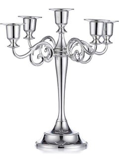 Buy Decorative Candle Holder Silver 27cm in Saudi Arabia