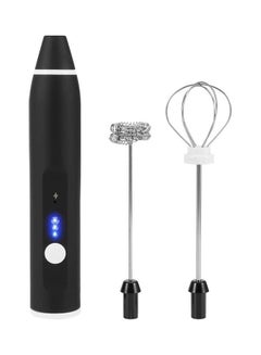 Buy Electric Milk Frother Maker With Whisk Set Black/Silver in Saudi Arabia