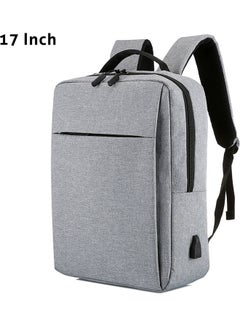 Buy Laptop Backpack With USB Charging Port Grey in Saudi Arabia