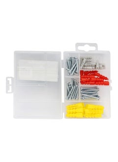 Buy 82-Piece Wood Screws and Anchor Kit with Box Multicolour Mix Size in UAE