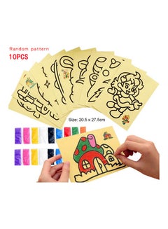 اشتري 10-Sheets Sand Art Painting Cards Set 27.5*20cm في السعودية