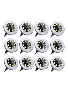 اشتري 12-Piece Solar Outdoor In-Ground Lights Multicolour في الامارات